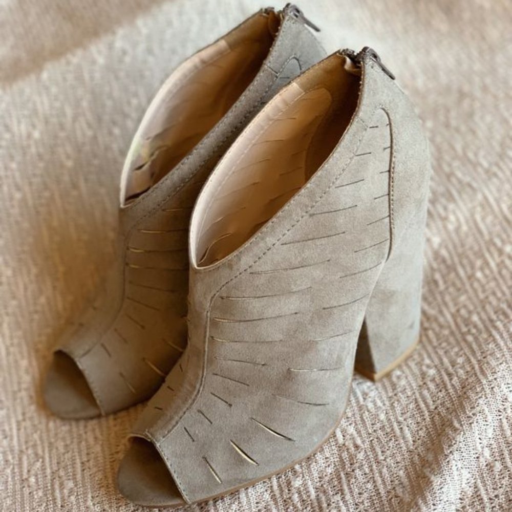 Open toe booties